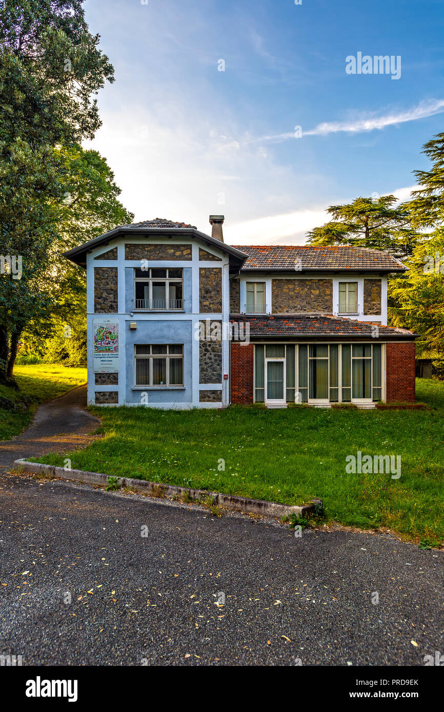 Italia Piemonte Canavese Ivrea museo aperto Olivetti Villetta Casana Foto Stock