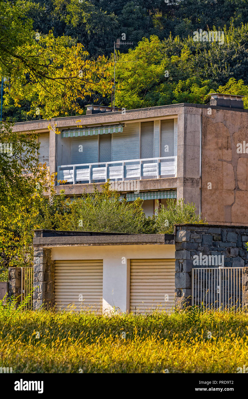 Italia Piemonte Canavese Ivrea museo aperto Olivetti case per famiglie Foto Stock