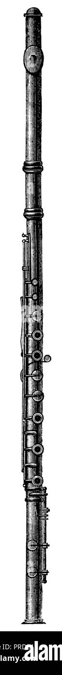 Flauto metallico, sistema Böhm, alesaggio del cilindro, anonym 1890 Foto Stock