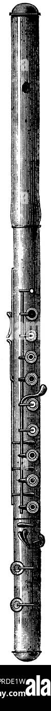 Flauto di legno, sistema Böhm, foro conico, anonym 1890 Foto Stock