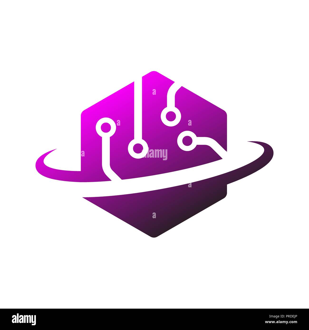 Logo della tecnologia semplice tech design. Creative vettore forma astratta icona moderna per la tecnologia di costruzione o di modello di logo per la comunicazione digitale concept Illustrazione Vettoriale