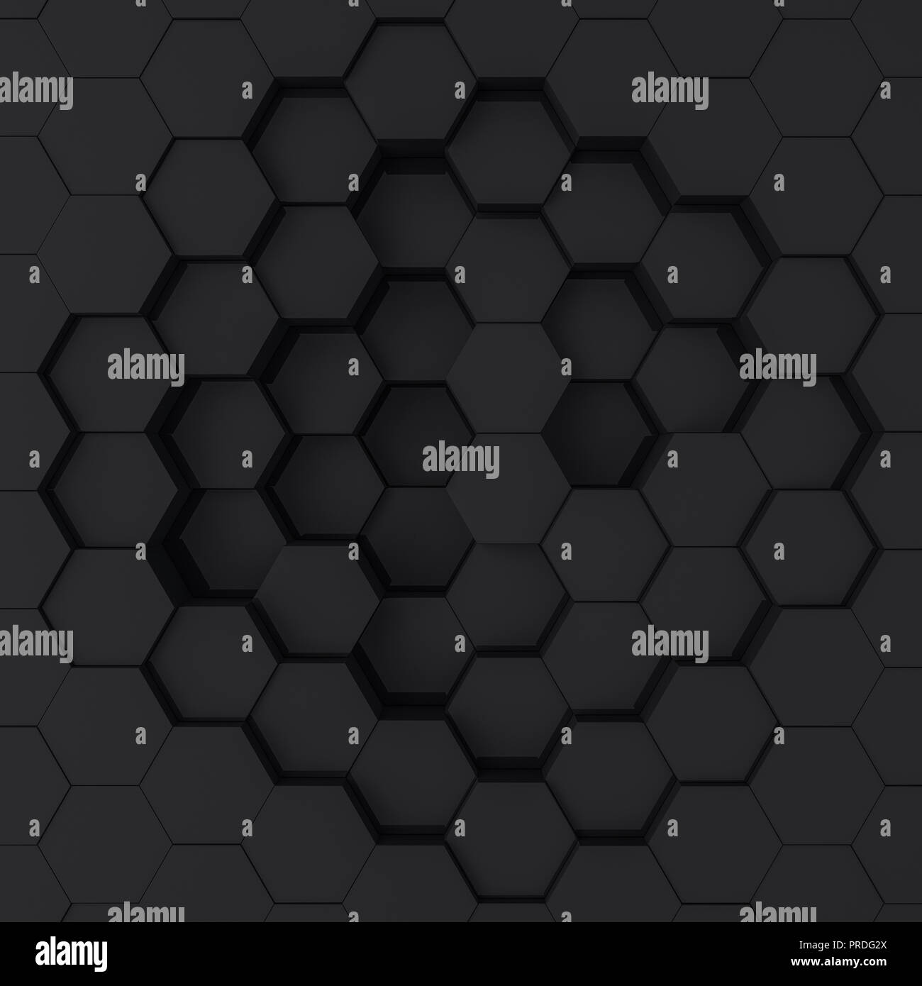 Abstract tecnologico futuristico sfondo esagonale. Il rendering 3D Foto Stock