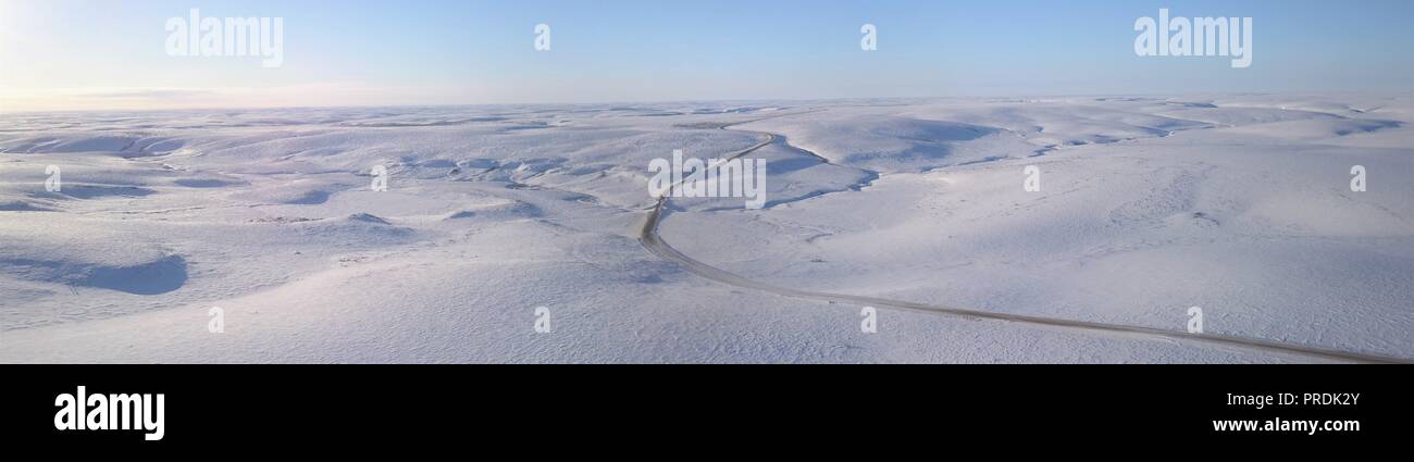 Tuktoyaktuk, Tuk, NWT, Nord Ovest Territori, Canada, Antenna Panorama, Brian Martin RMSF Foto Stock