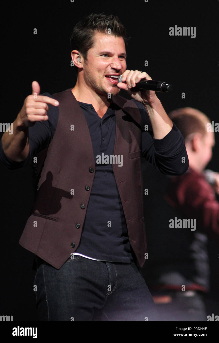 Nick Lachey con 98 gradi esegue in concerto al BB & T Center di Sunrise, Florida il 22 giugno 2013. Foto Stock