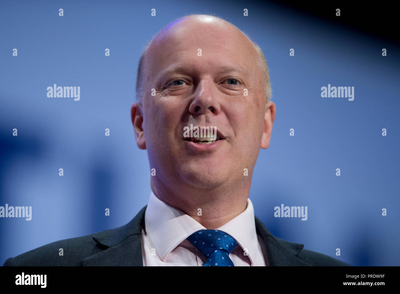 Birmingham, Regno Unito. 1 ottobre 2018. Chris temolo, Segretario di Stato per il trasporto e la MP conservatore di Epsom and Ewell, parla al congresso del Partito Conservatore di Birmingham. © Russell Hart/Alamy Live News. Foto Stock