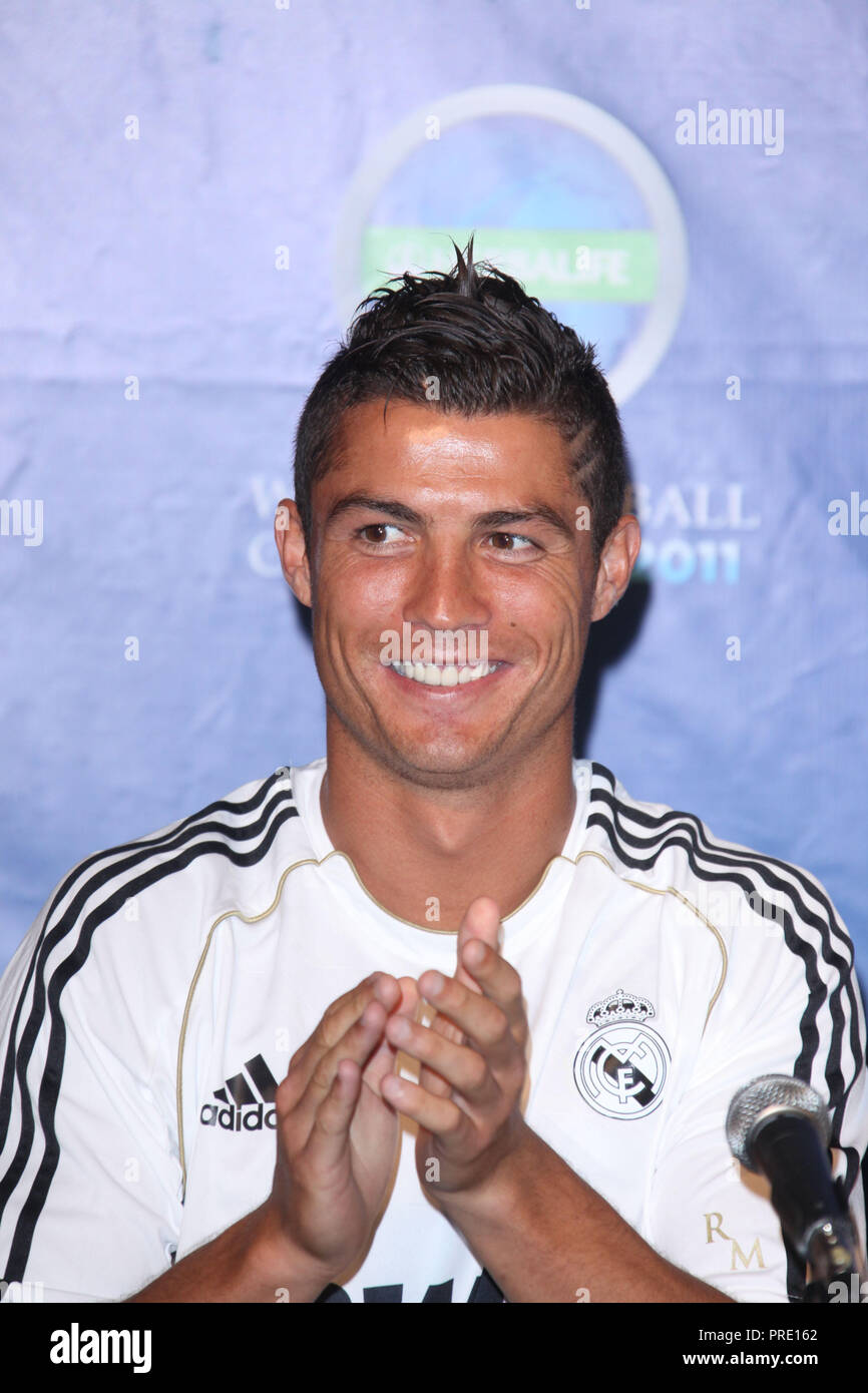 LOS ANGELES, CA - Luglio 12: Cristiano Ronaldo assiste Herbalife world football challenge conferenza stampa all'agenzia creativa degli artisti sulla luglio 12, 2011 a Los Angeles, California. Persone: Cristiano Ronaldo Foto Stock