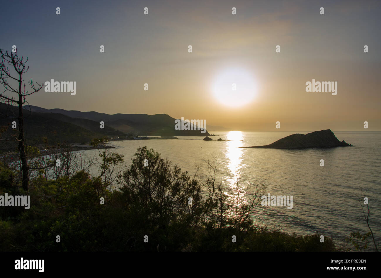 Vista panoramica di Cala Iris beach,Alhoceima - Marocco - Foto Stock