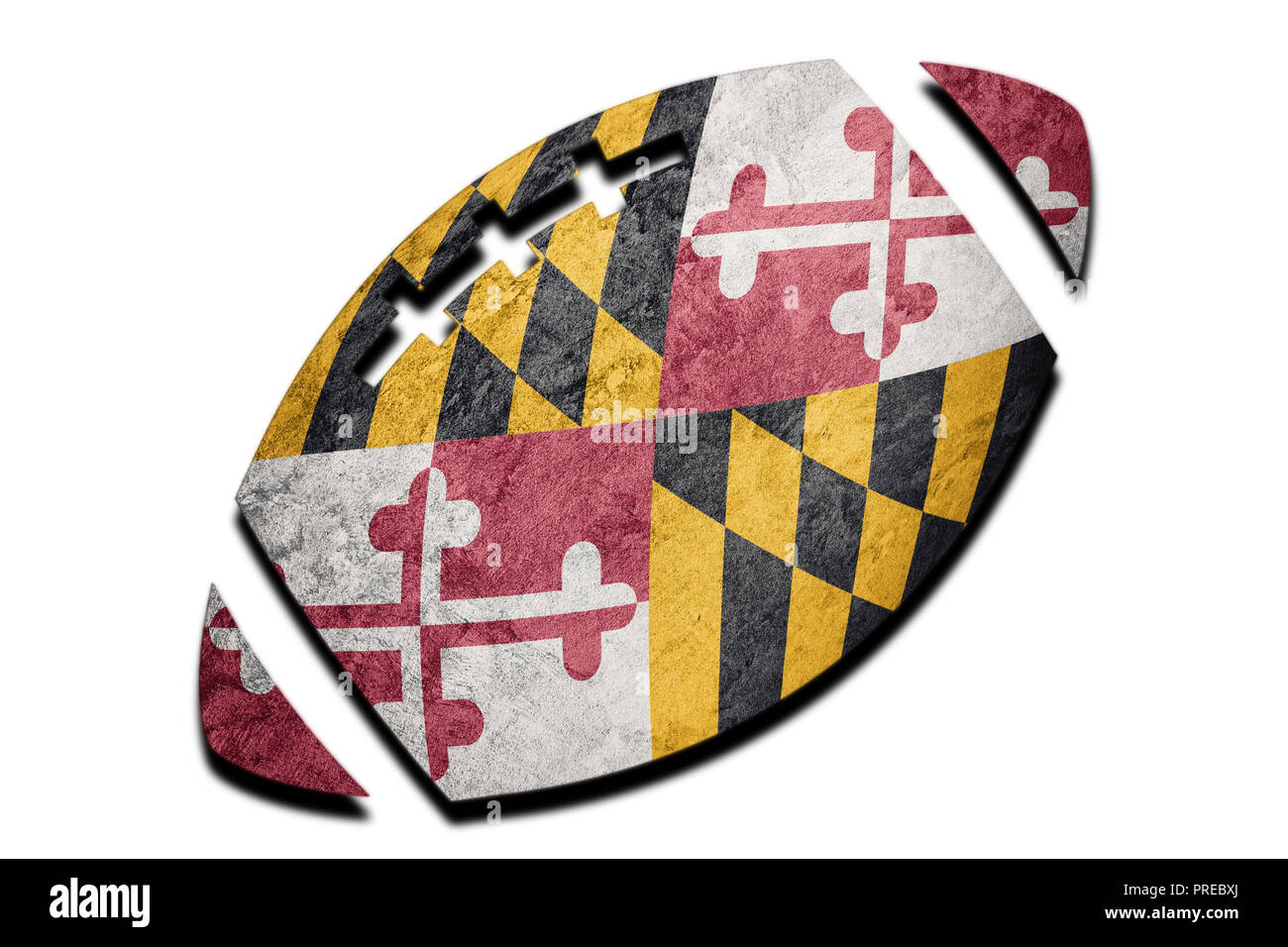Pallone da rugby Maryland bandiera di stato. Maryland bandiera sfondo palla da rugby Foto Stock