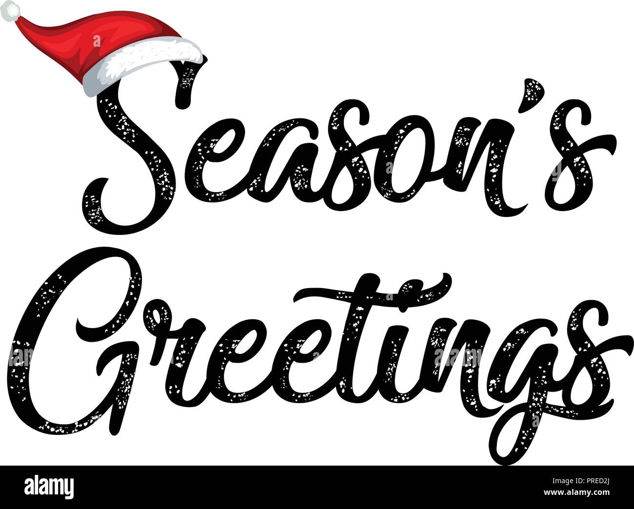 Stagioni nero saluti tipografia illustrazione Illustrazione Vettoriale