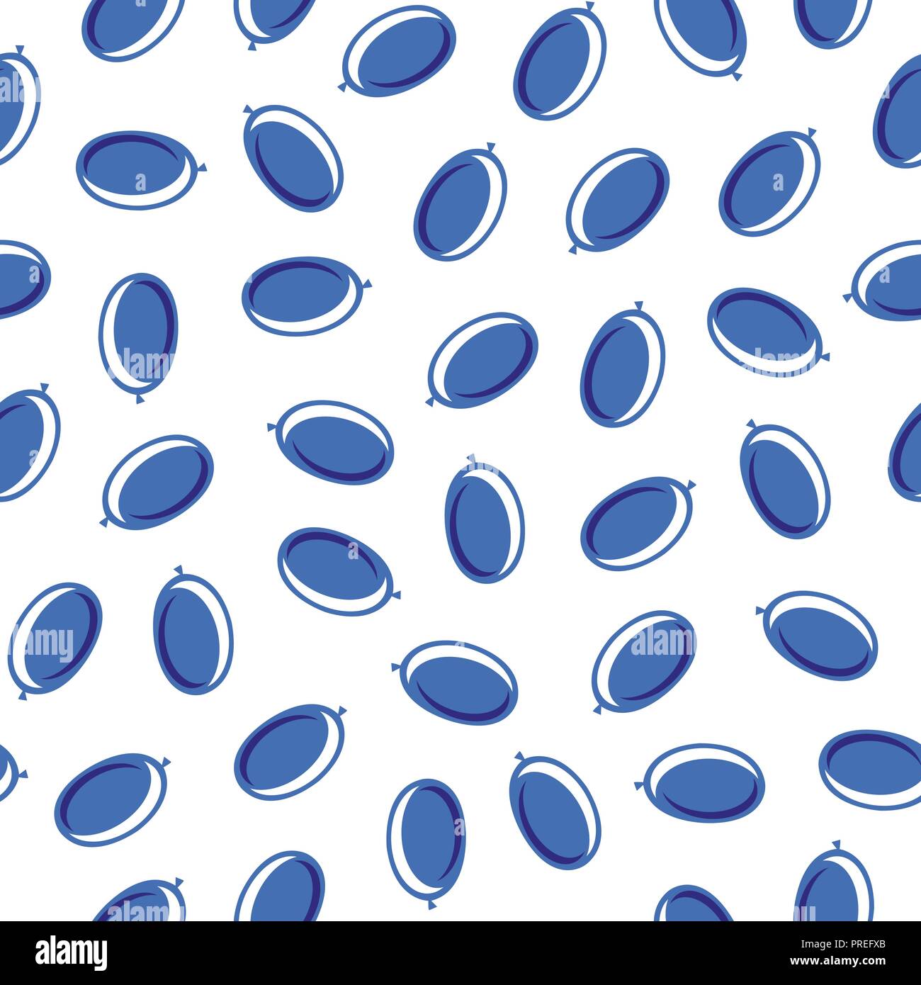 Bianco blu palloncini aria modello senza giunture Illustrazione Vettoriale