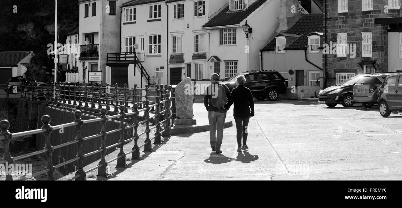 Il villaggio storico di Staithies, North Yorkshire coast , North East England, Regno Unito Foto Stock