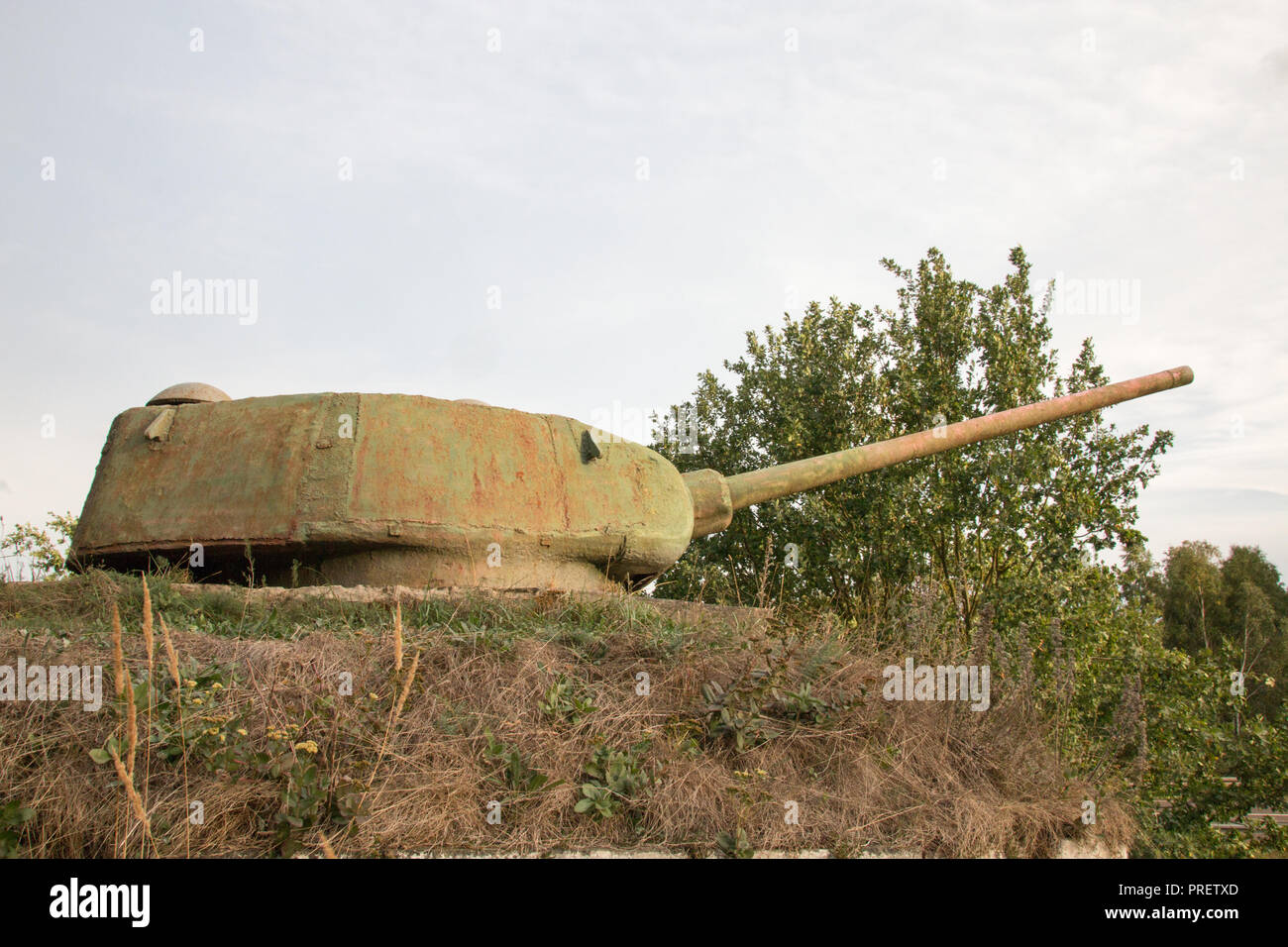 Vista di un vecchio T34 serbatoio dell'armata rossa. Foto Stock