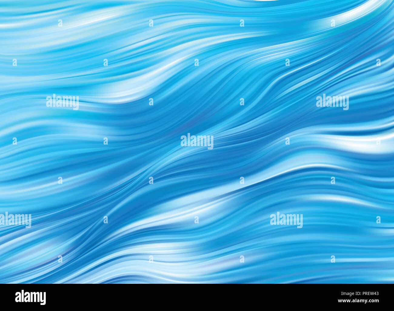 Colore blu acqua liscia astratta onda. Flusso di curva di movimento. Illustrazione Vettoriale Illustrazione Vettoriale