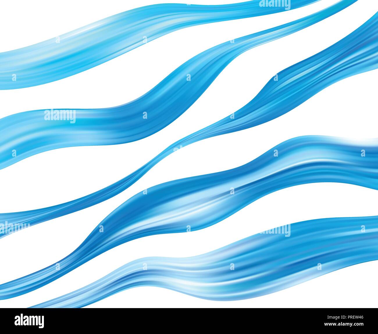 Colore blu acqua liscia astratta onda. Flusso di curva di movimento. Illustrazione Vettoriale Illustrazione Vettoriale