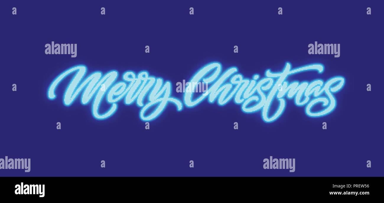 Buon Natale scritte al neon Illustrazione Vettoriale