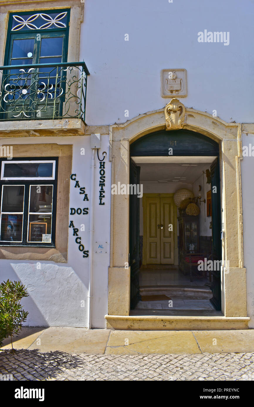 Casa Arcos Hostel/ Hotel nella città vecchia di Albufeira Algarve Foto Stock