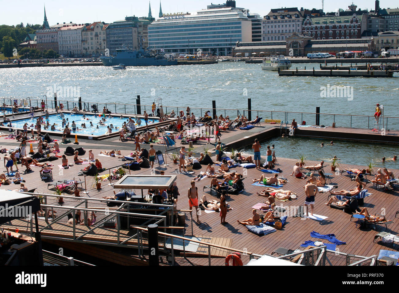 Allas mare Piscina, Hafen, Helsinki (nur fuer redaktionelle Verwendung. Keine Werbung. Referenzdatenbank: http://www.360-berlin.de. © Jens Knappe. Bildq Foto Stock