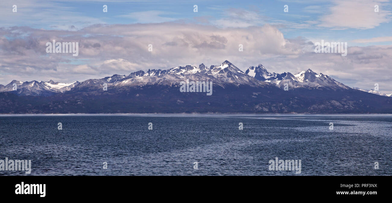 Il Canale di Beagle a Tierra del Fuego, Argentina/Cile confine Foto Stock