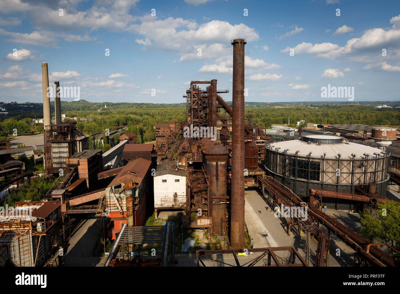 Ostrava, Repubblica Ceca - 21 agosto 2018: Vista di Vitkovice inferiore, un sito nazionale del patrimonio industriale costituito da una collezione unica di indust Foto Stock