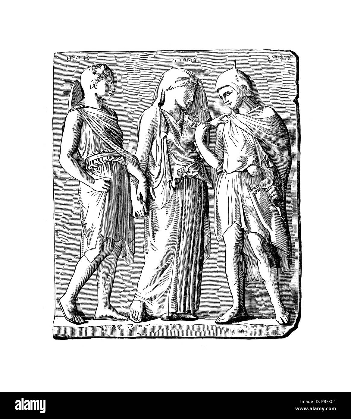 Illustrazione originale di Orfeo e Euridice salire dal tartaro. Pubblicato in una storia pittorica del mondo grandi nazioni: fin dalle prime date Foto Stock