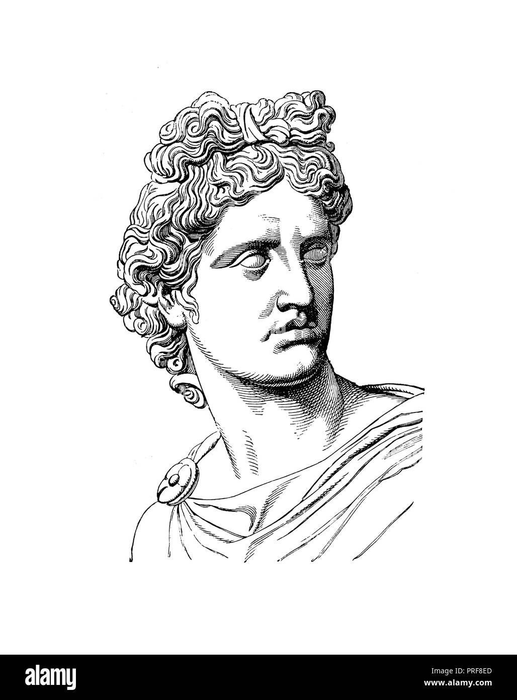 Illustrazione originale di Phoebus Apollo . Pubblicato in una storia pittorica del mondo grandi nazioni: fin dalle prime date del tempo presente (Cha Foto Stock