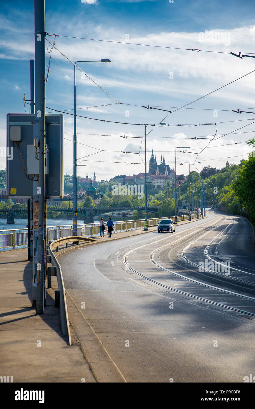 Fiume a Praga Foto Stock