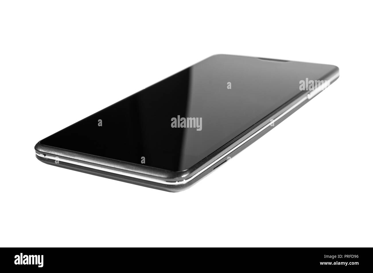 Nero smartphone isolato Foto Stock