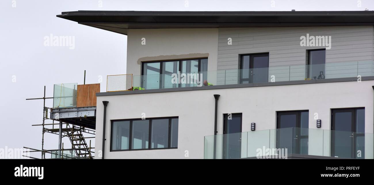 Lusso vista mare, appartamenti,appartamenti,attici,in fase di ultimazione,Perranporth,Cornwall,l'Inghilterra,UK Foto Stock