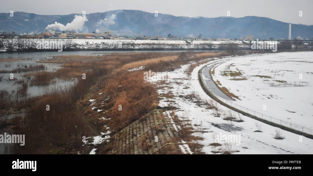 Giapponese campagna invernale Foto Stock