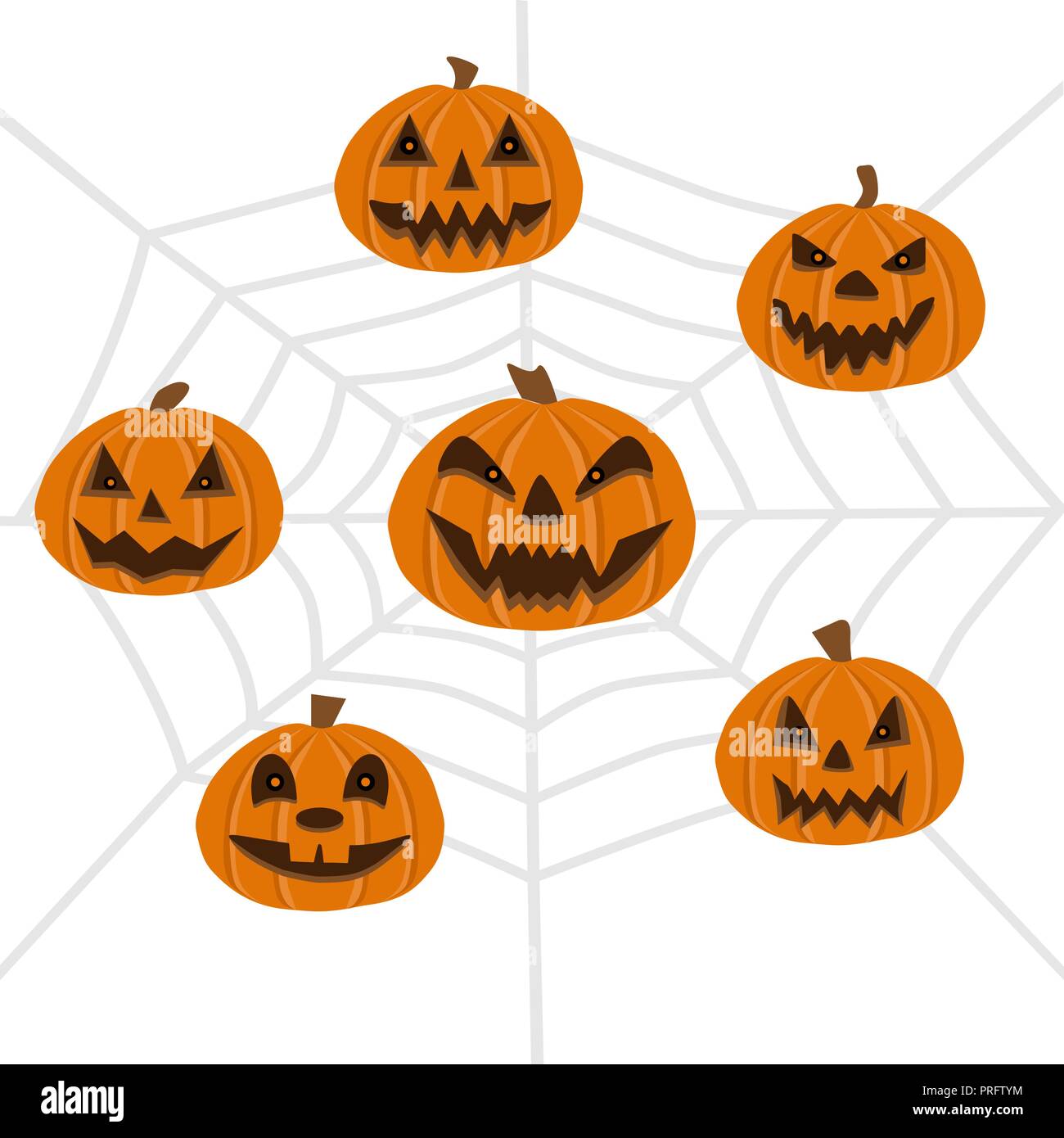 Scary Halloween set di zucca Illustrazione Vettoriale