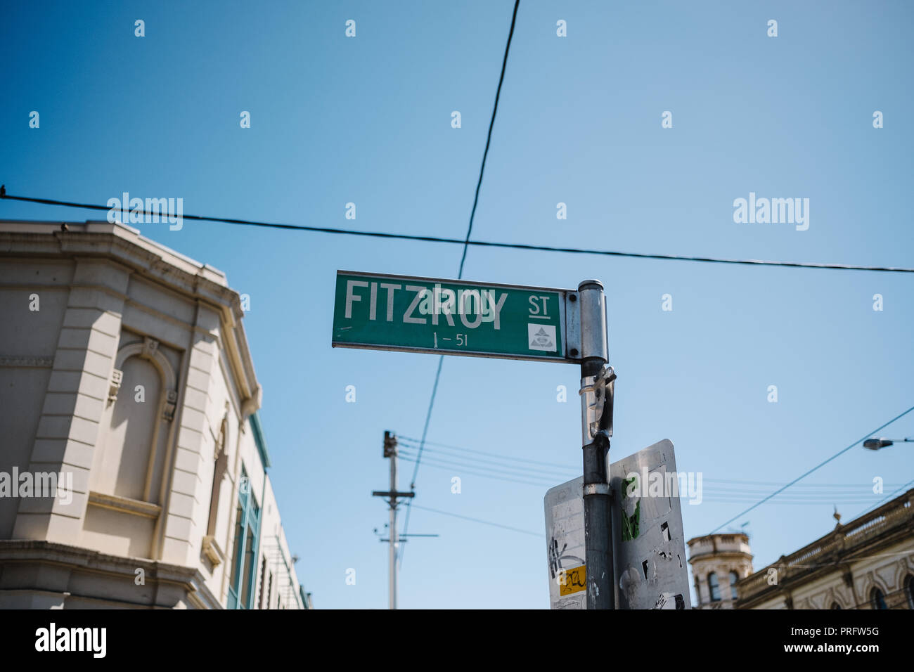 Fitzroy Street Sign in Melbourne, Australia Foto Stock