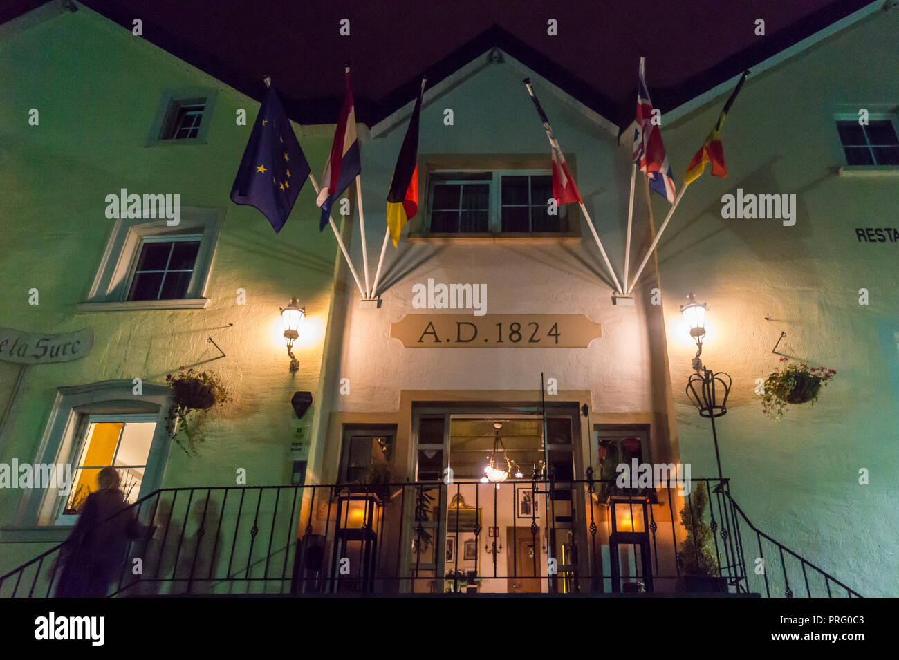 Hôtel de la Sûre, Esch-sur-Sûre, Granducato del Lussemburgo Foto Stock