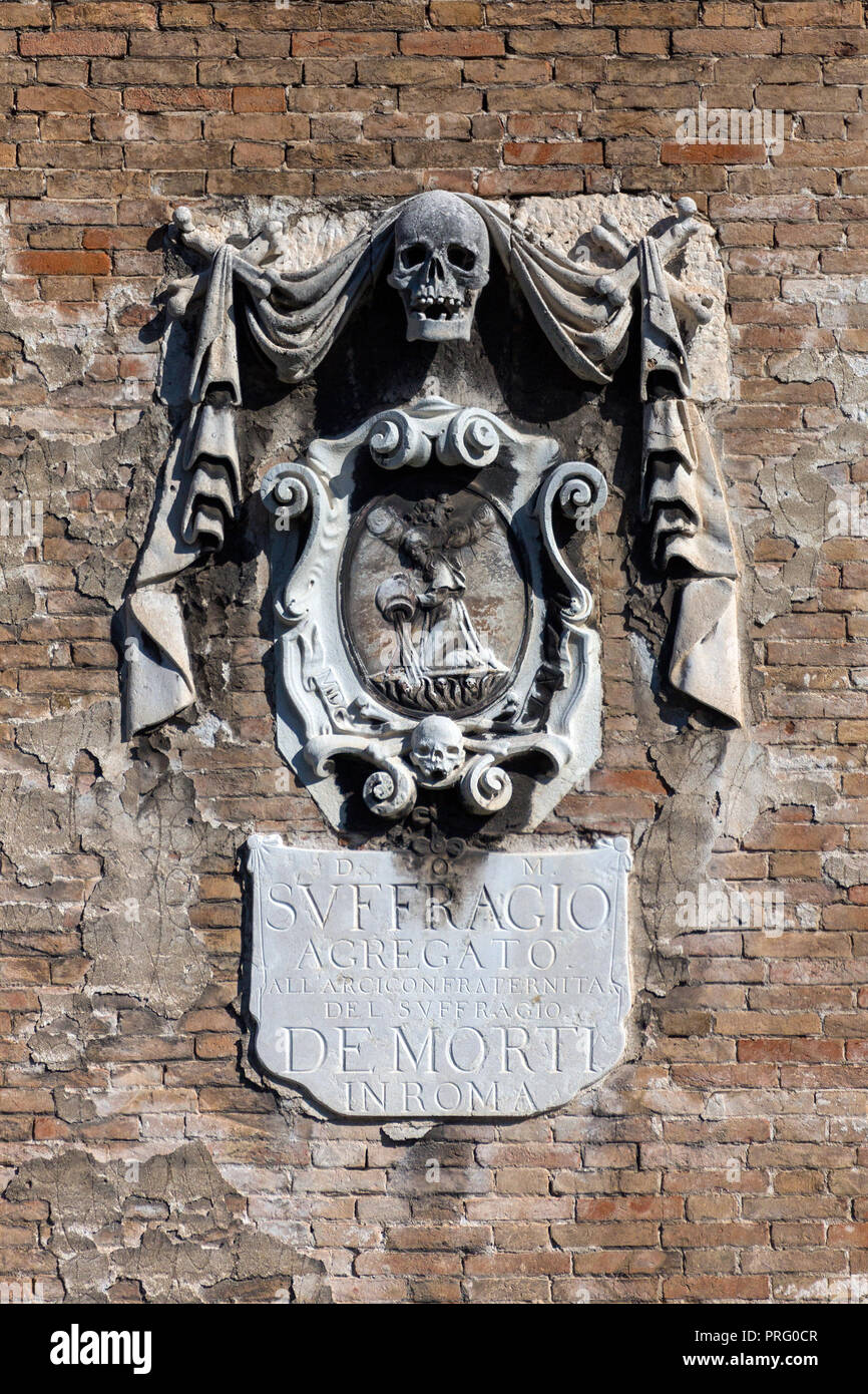 Placca su una parete a Venezia, Italia. Foto Stock