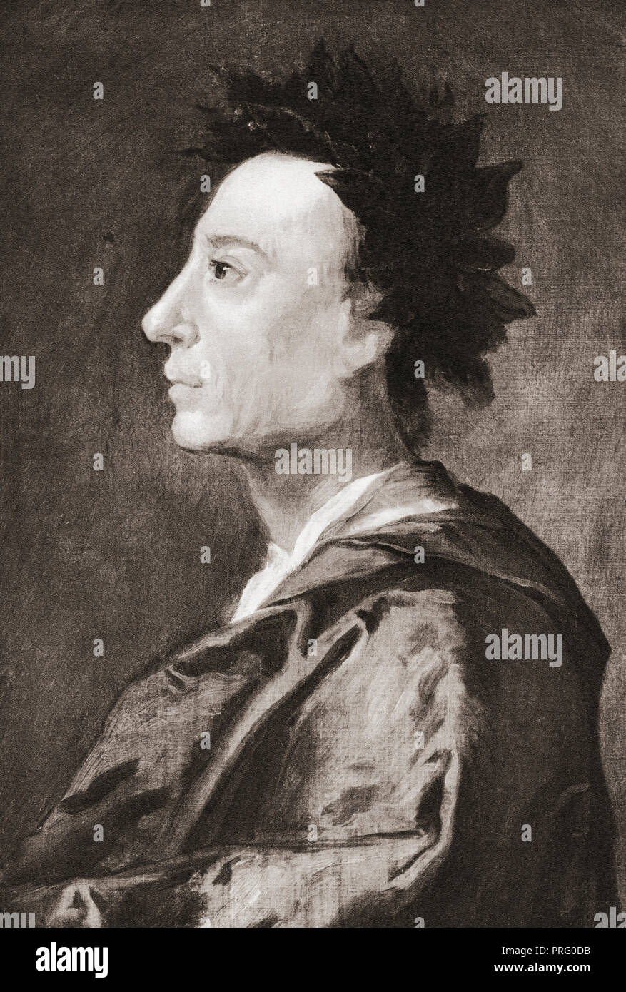 Alexander Pope, 1688 - 1744. Del XVIII secolo il poeta inglese. Foto Stock
