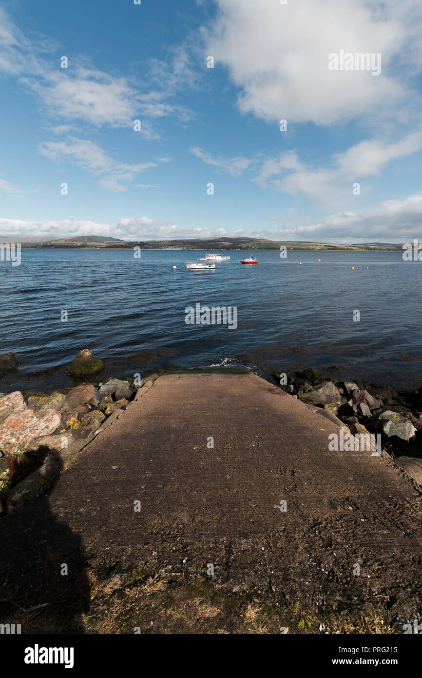 Port Glasgow Scozia Palazzi & Fiume Clyde coast Foto Stock