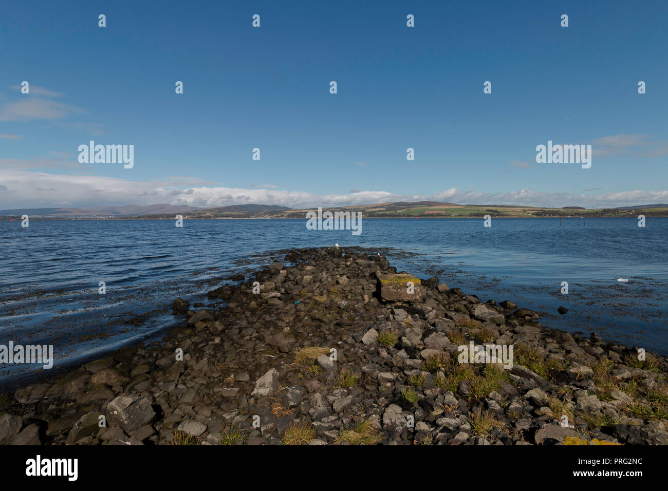 Port Glasgow Scozia Palazzi & Fiume Clyde coast Foto Stock