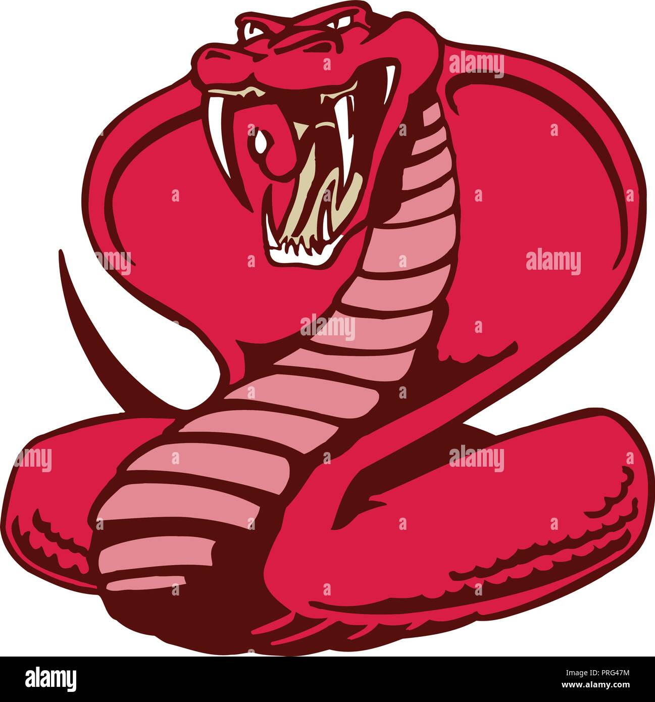 Cobra snake mascotte. animale personaggio dei fumetti illustrazione vettoriale. Illustrazione Vettoriale