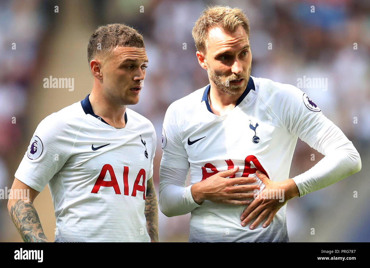 Tottenham Hotspur's Kieran Trippier e Christian Eriksen Foto Stock