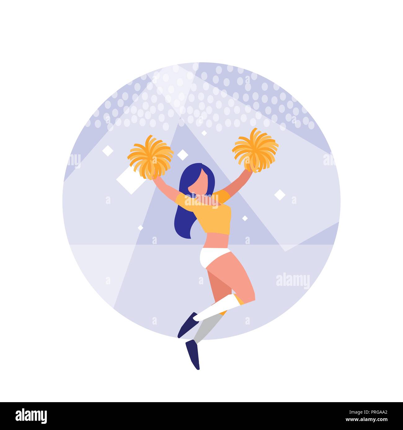 Donna cheerleader isolato icona illustrazione vettoriale design Illustrazione Vettoriale