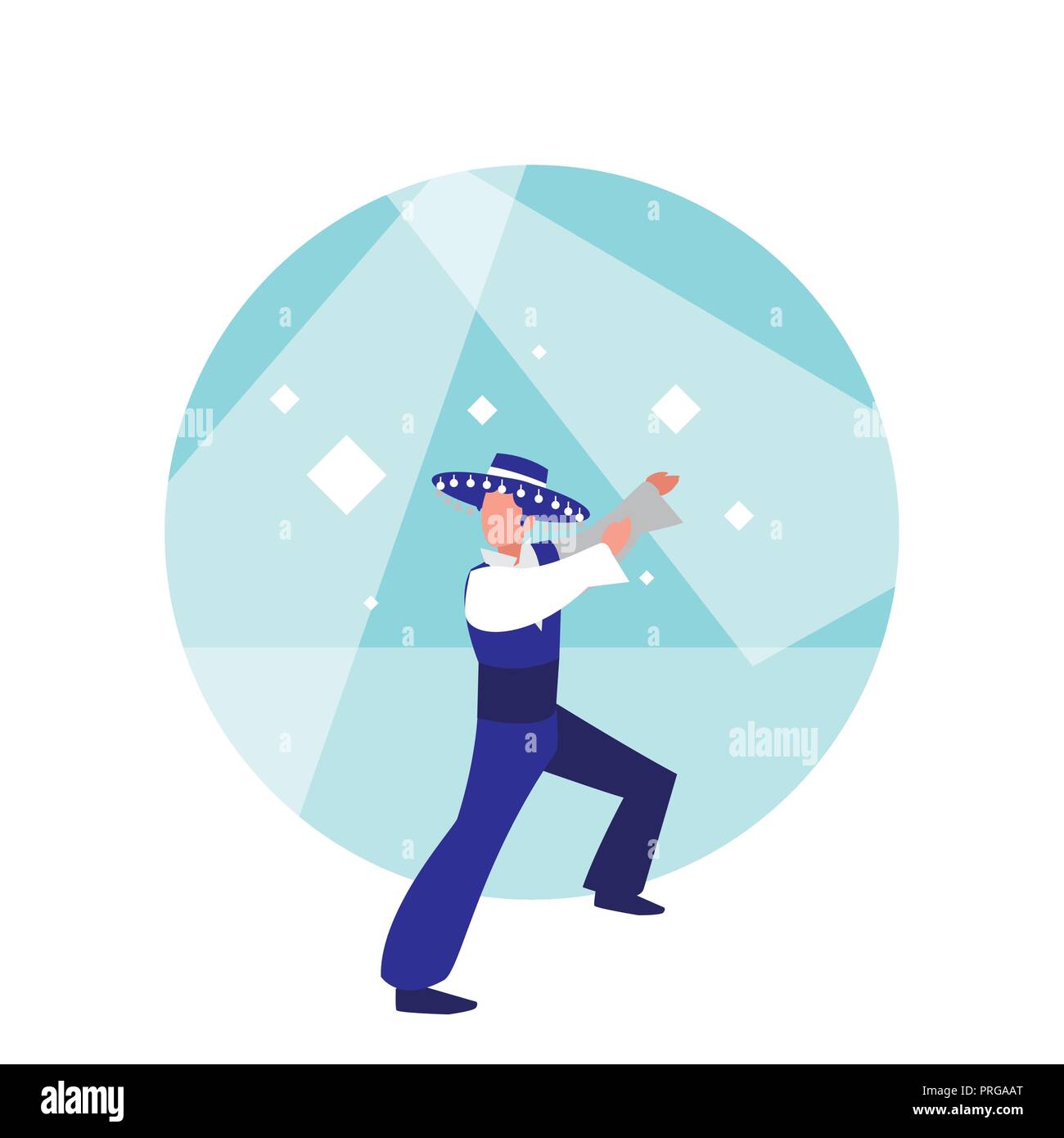 La ballerina di flamenco uomo isolato icona illustrazione vettoriale design Illustrazione Vettoriale