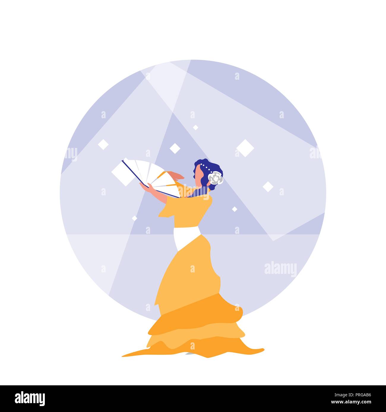 La ballerina di flamenco donna icona isolato illustrazione vettoriale design Illustrazione Vettoriale