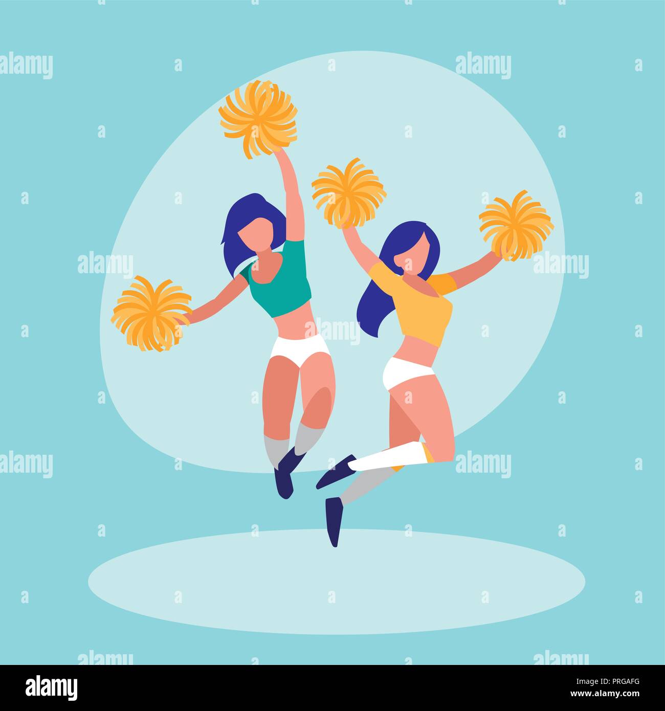 Donne cheerleader isolato icona illustrazione vettoriale design Illustrazione Vettoriale