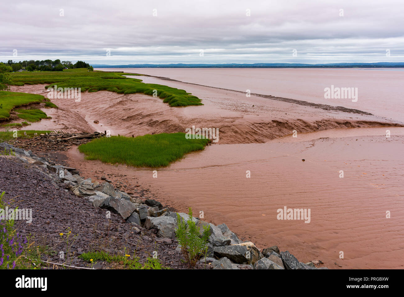 NOVA SCOTIA, CANADA - Baia di Fundy bassa marea. Foto Stock
