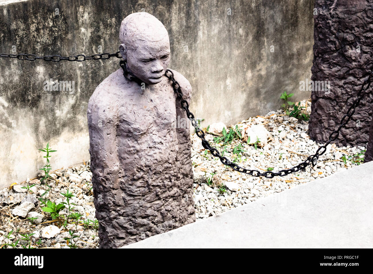 Memoriale per le vittime della schiavitù si trova nello stesso luogo dove uno dei più grandi del mondo e l'ultimo mercato di schiavi è stato mantenuto a Zanzibar è Stone Town Foto Stock