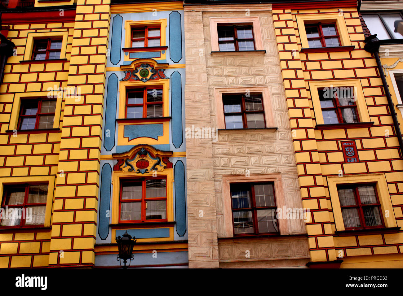 Colorate case di città di Wroclaw, Polonia Foto Stock