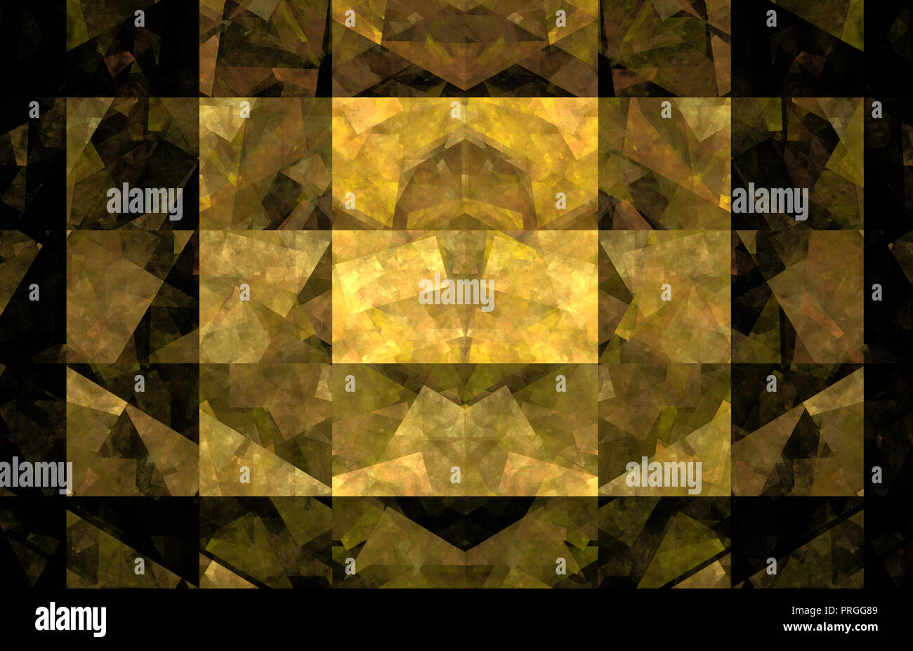 Piastrella giallo sfondo frattale. Fantasy texture frattale. Arte digitale. Il rendering 3D. Computer immagine generata Foto Stock