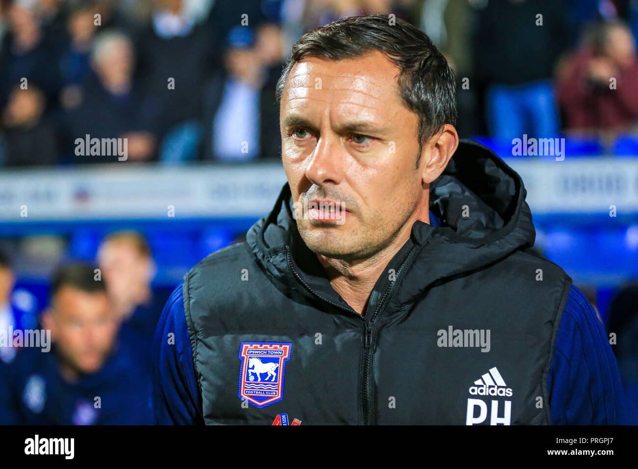 Ipswich, Suffolk, Regno Unito. Il 2 ottobre, 2018. 2° ottobre 2018, Portman Road, Ipswich, Inghilterra; Sky Campionato Bet Ipswich Town v Middlesbrough ; Paul Hurst manager di Ipswich Credito: Georgie Kerr/News immagini, English Football League immagini sono soggette a licenza DataCo Credito: News immagini /Alamy Live News Foto Stock