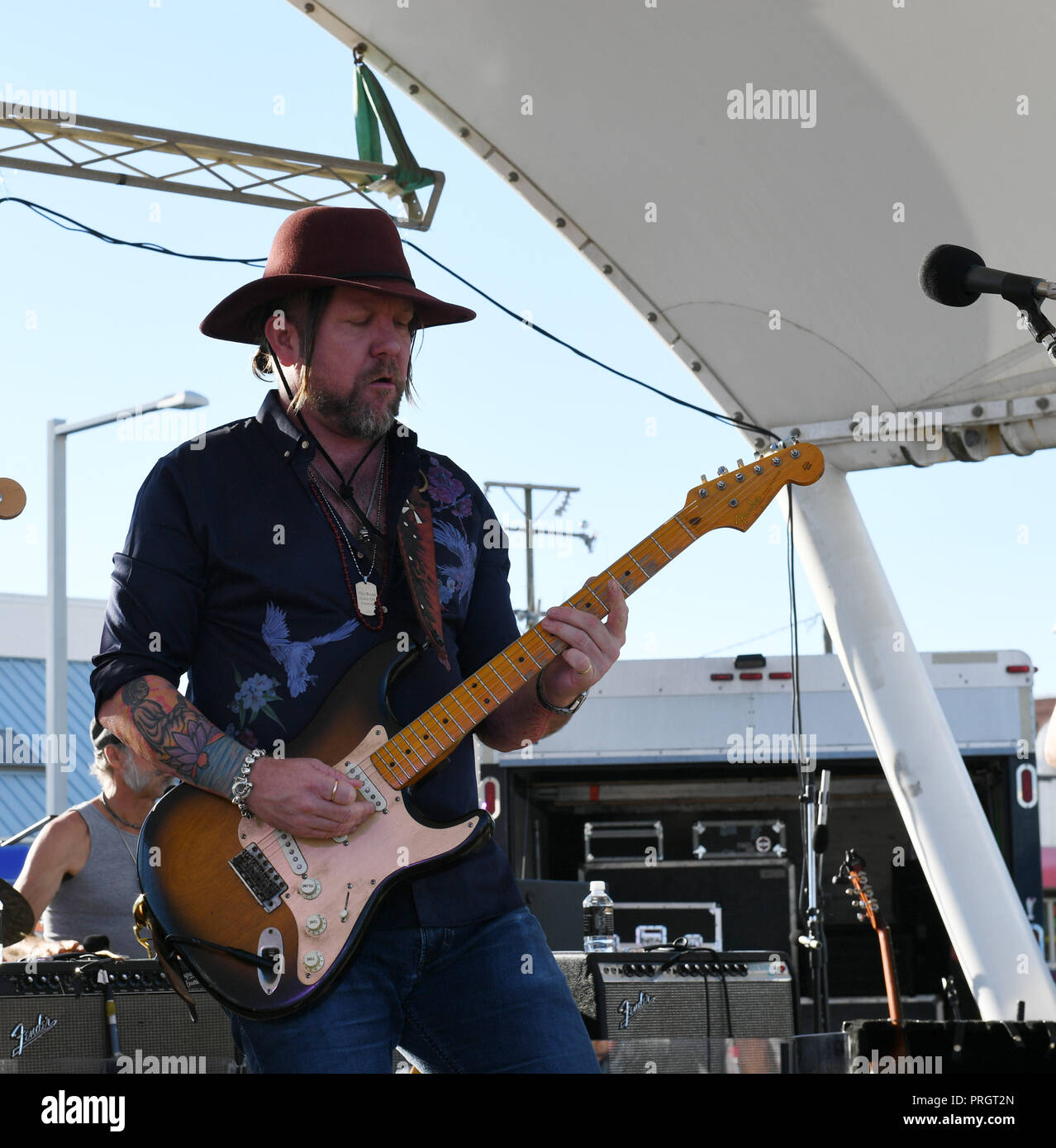 Virginia Beach, Virginia, Stati Uniti d'America. 29Sep, 2018. DEVON ALLMAN rocce spiaggia presso il Neptune Festival in Virginia Beach, Virginia il 29 settembre 2018.foto © Jeff Moore, Credito: Jeff Moore/ZUMA filo/Alamy Live News Foto Stock