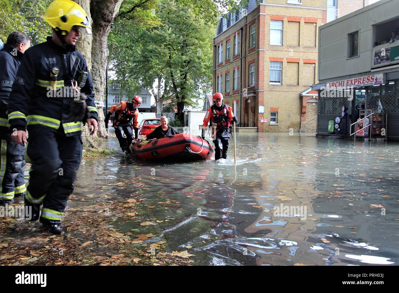 Catastrofe nella zona est di Londra Foto Stock