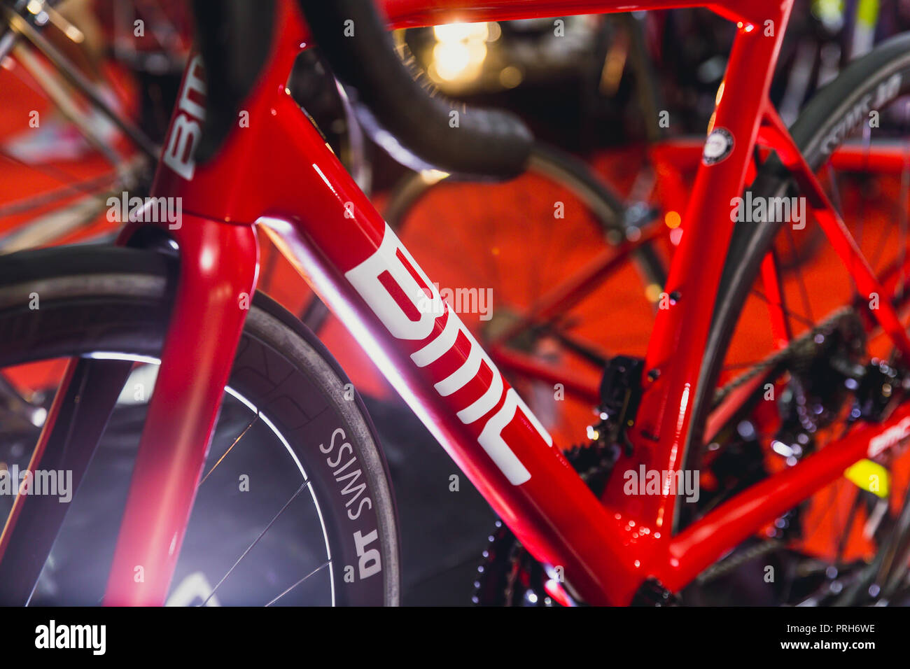 BMC Svizzera bicicletta da strada in vendita in International Bangkok Bike 2018 Bike Expo fiera in Thailandia. Oggi la maggior parte dei thailandesi attenzione nell'esercizio especial Foto Stock